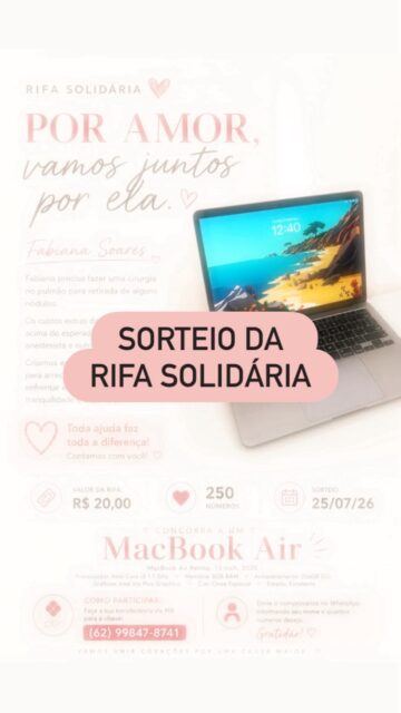A rifa foi um sucesso, vendemos todos os numeros em 1 dia!!!
E algumas pessoas fizeram o pix, mesmo depois de terminar, para ajudar a Fabi…
Agradecemos imensamente o apoio de todo mundo e o carinho para cuidarmos de tudo que a Fabi precisa neste momento ✨💜
Então antecipamos o sorteio.
Parabens @brunasoares1 , a premiada!!! 🤩